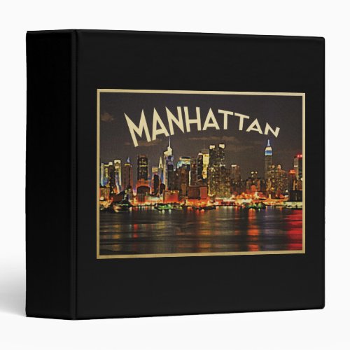 Manhattan Night Skyline Binder