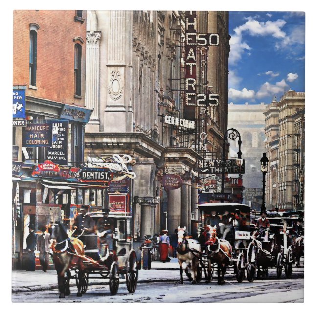 Manhattan NY – Long Acre Square New York c1905 Ceramic Tile (Front)