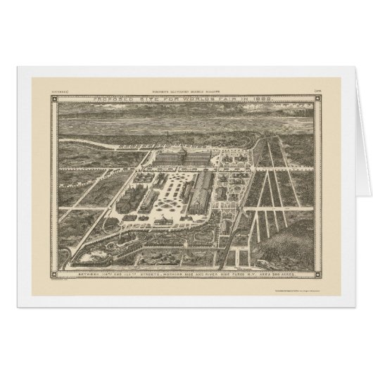 Manhattan, NY Panoramic Map - 1883 Cards (Front Horizontal)