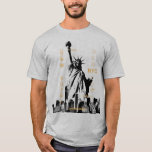 Manhattan Nyc Liberty Statue Mens Grey Template T-Shirt<br><div class="desc">Nyc Liberty Statue New York City Manhattan Modern Elegant Template Men's Basic Ash Grey T-Shirt.</div>