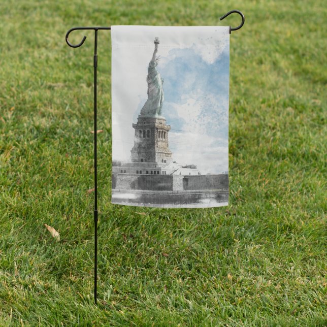 Manhattan NYC Statue of Liberty Garden Flag  (In SItu)