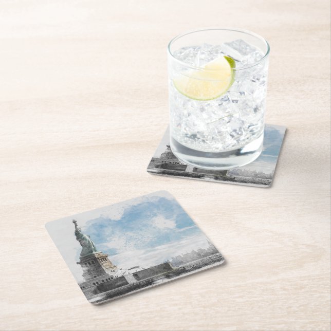 Manhattan NYC Statue of Liberty Paper Coaster  (Insitu)