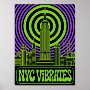 Manhattan NYC Vibrates Empire State Building Art Poster