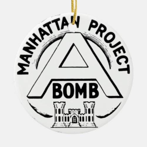 Manhattan Project Badge Ceramic Ornament