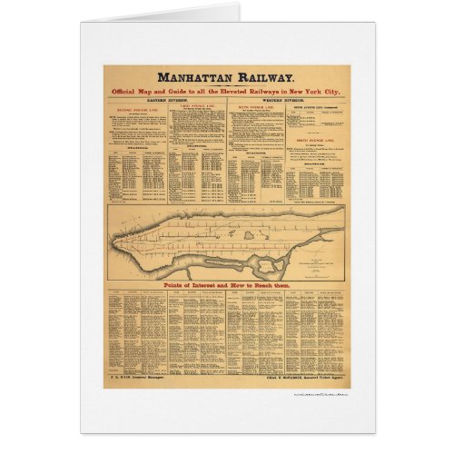 Manhattan Railway Railroad Map 1881