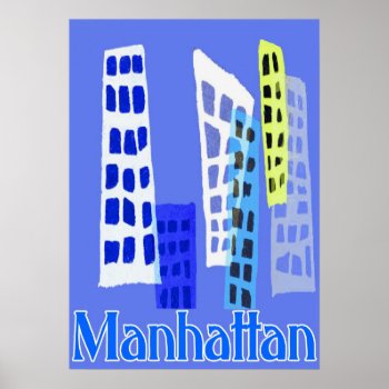 Manhattan Sky Poster by figstreetstudio at Zazzle