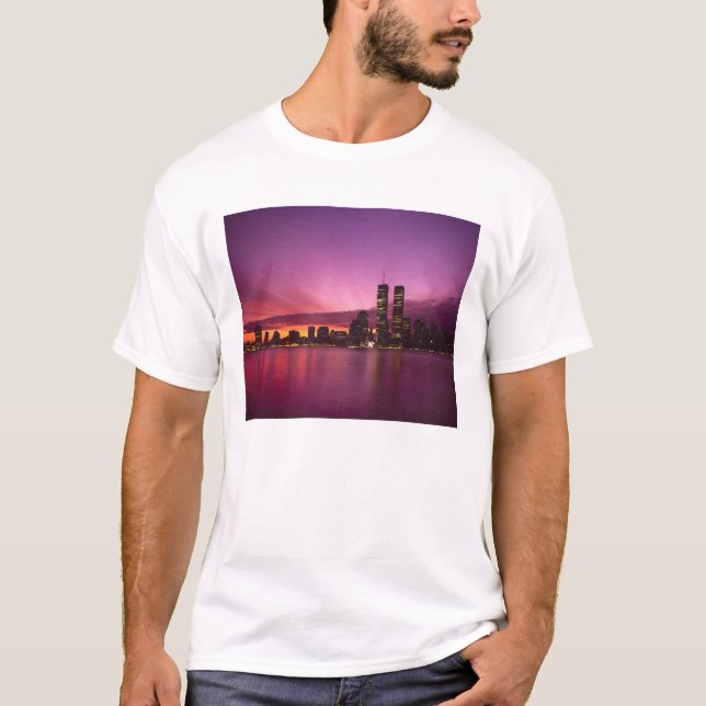 Manhattan Skyline and Hudson River, New York, T-Shirt (Front)