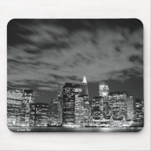 Manhattan skyline at Night Lights, NYC Mouse Pad