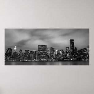 Manhattan Skyline at Night Poster