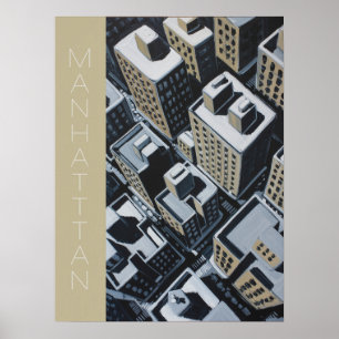 Manhattan Skyline Blocks Poster