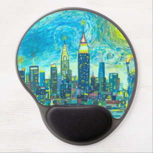 Manhattan skyline gel mouse pad