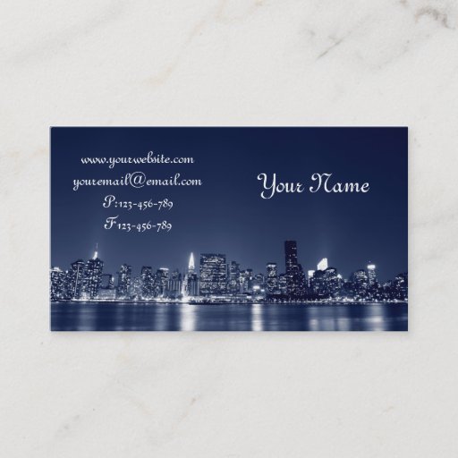 Customizable Manhattan Skyline, New York City Business Card Template