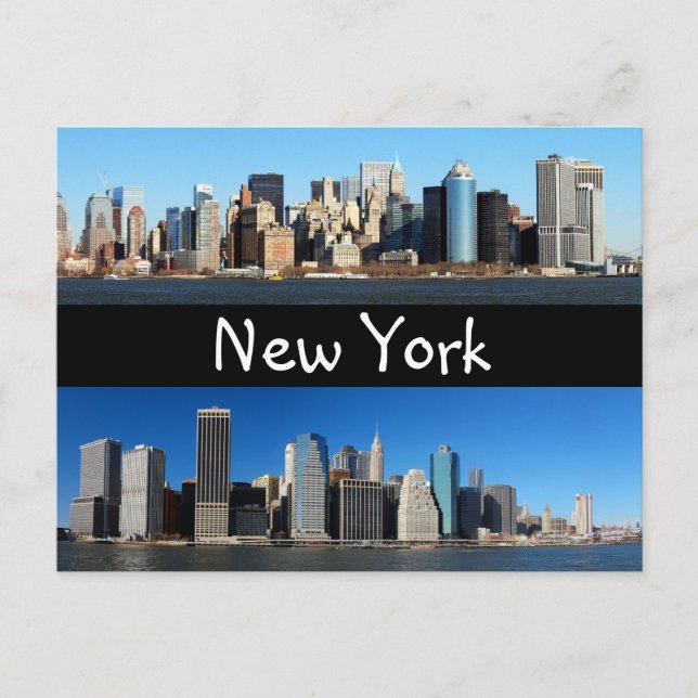Manhattan Skyline, New York Postcard (Front)