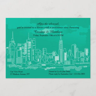 Manhattan Skyline Rehearsal Dinner Invitation