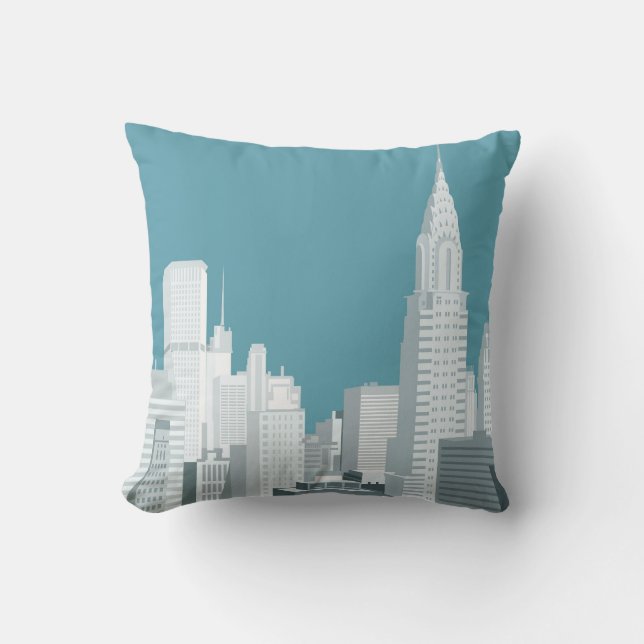 Manhattan skyline throw pillow (Front)