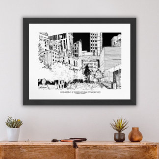 Manhattan Skyline Urban Travel Sketch Poster