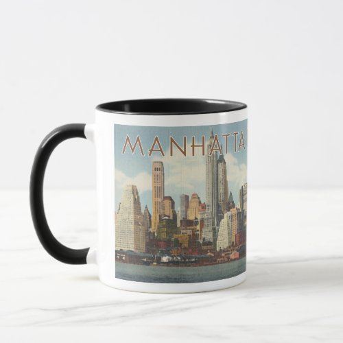 Manhattan skyline vintage New York Mug