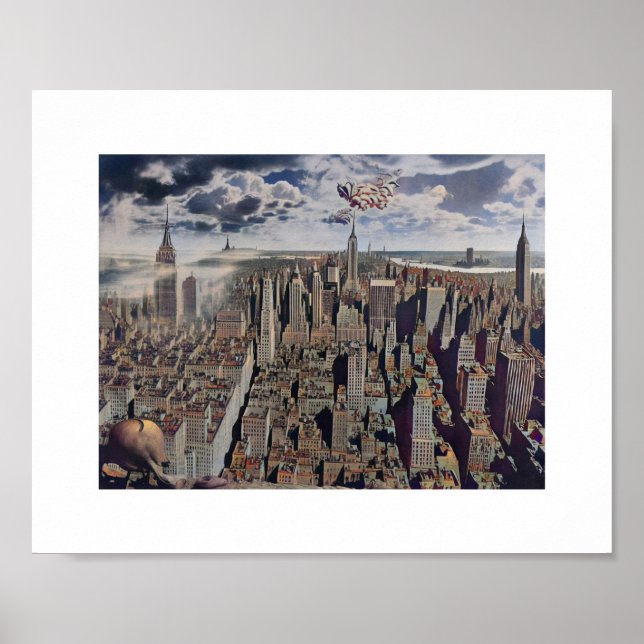 Manhattan Surrealist View c1920s Art Inspired Poster (Front)