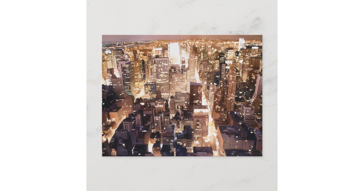 "Manhattan Tapestry" New York Art Postcard Zazzle