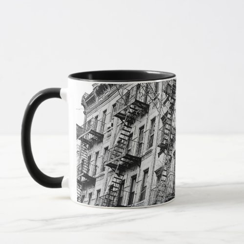 Manhattan tenement fire escapes combo mug