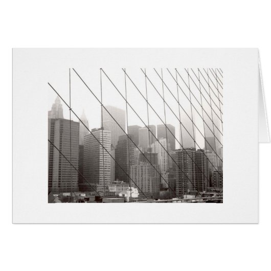 Manhattan Through Brooklyn Bridge Cards (Front Horizontal)