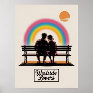 Manhattan West Side Lovers Riverside Park Sunset Poster