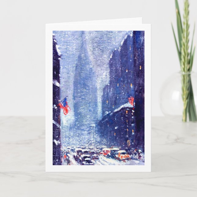 Manhattan Winter Scene. Christmas  Holiday Card (Front)