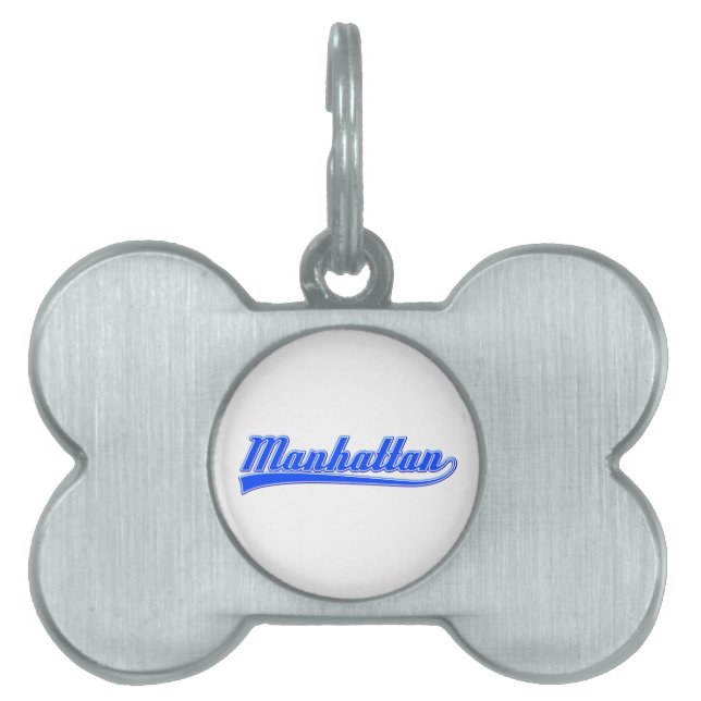 Manhattan With Swash Pet ID Tag (Front)