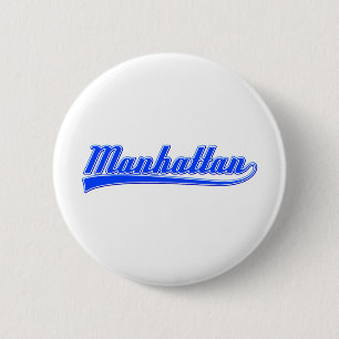 Manhattan With Swash Pinback Button