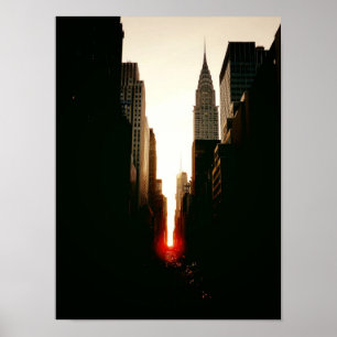 Manhattanhenge and Chrysler Building, Small Poster