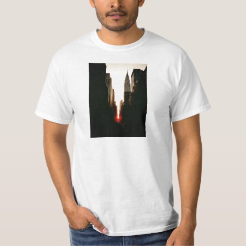 Manhattanhenge Sunset and the Chrysler Building T_Shirt