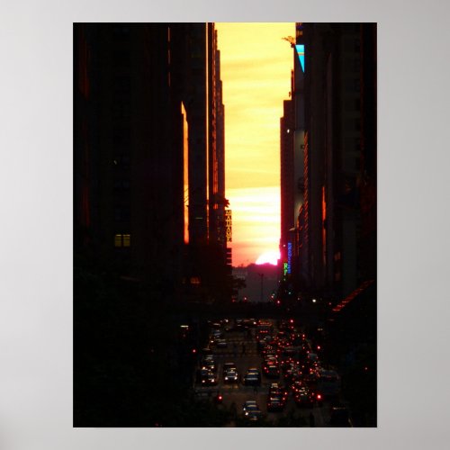 Manhattanhenge Sunset New York City Medium Poster