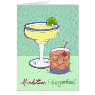 Manhattans & Margaritas   Customizable Cards