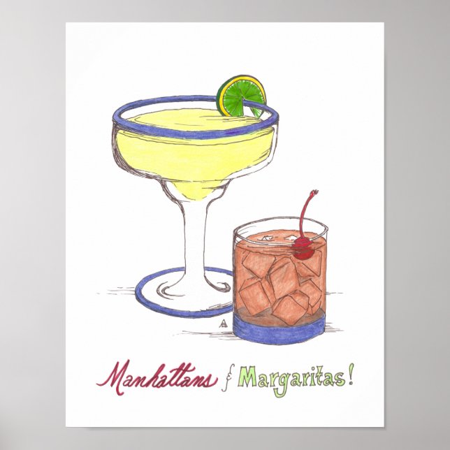 Manhattans & Margaritas | Customizable Poster (Front)