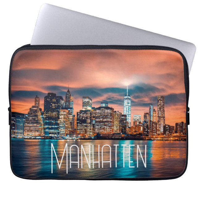 Manhatten Cityscape Laptop Sleeve (Front)