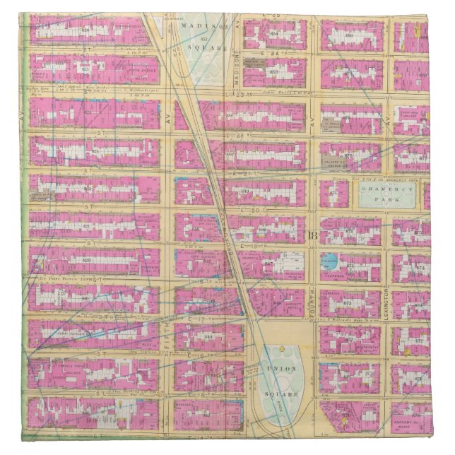 Manhatten, New York 12 Napkin (Front)