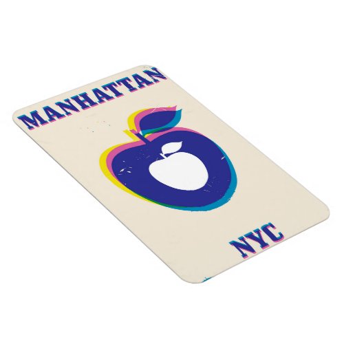 Manhatten NYC vintage Big Apple Travel poster Magnet