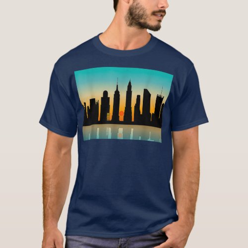 Manhattenhedge NYC Sunset Manhatten New York T_Shirt