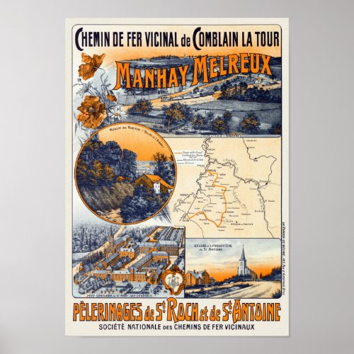 Manhay Melreux Belgium Vintage Poster 1920s