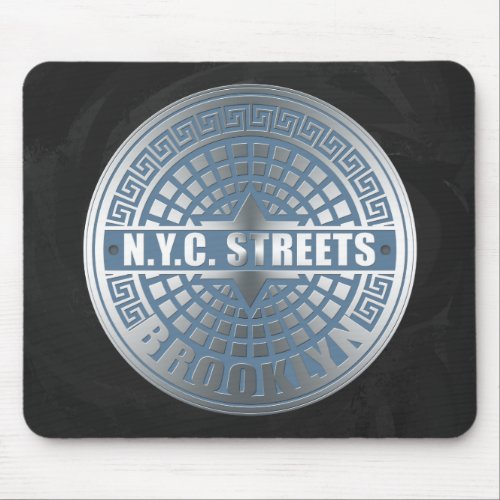 Manhole Cover Brooklyn Blue Mouse Pad