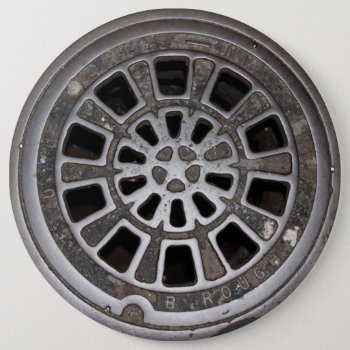 Manhole Cover Pinback Button by pixelholic at Zazzle