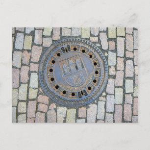 Manhole Cover, Prague Castle, Czech Republic Postcard
