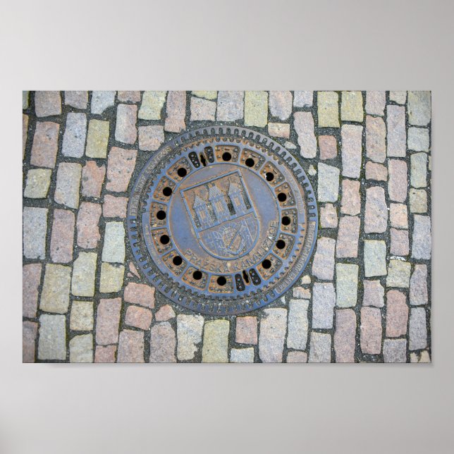 Manhole Cover, Prague Castle, Czech Republic Poster (Front)