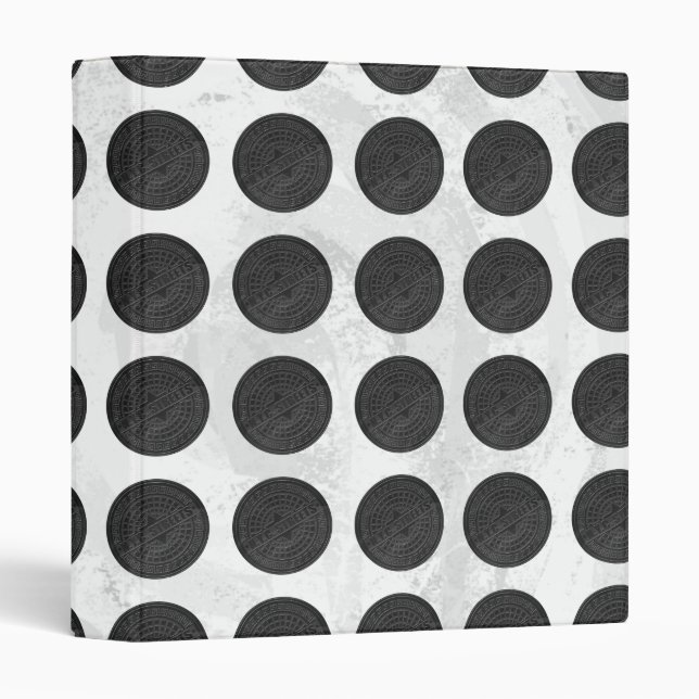 Manhole Covers Black Marble 3 Ring Binder (Front/Spine)