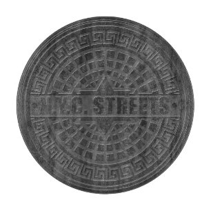 Manhole Covers Black Marble Cutting Board