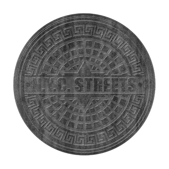 Manhole Covers Black Marble Cutting Board (Front)
