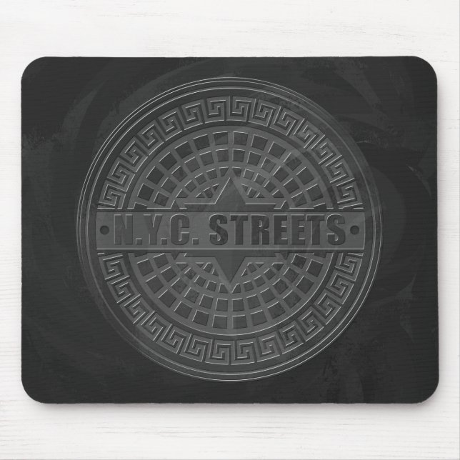 Manhole Covers Black Marble Mouse Pad (Front)
