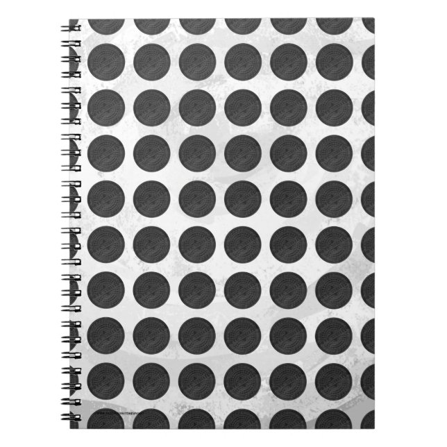 Manhole Covers Black Marble Notebook (Front)