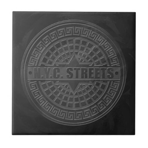 Manhole Covers Black Marble Tile