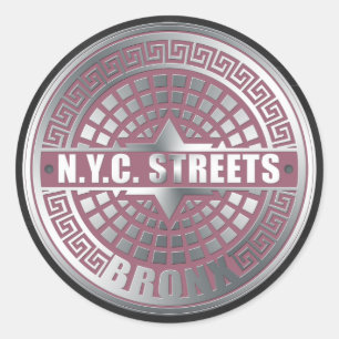 Manhole Covers Bronx Classic Round Sticker
